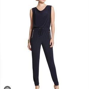 The Chico’s knit kit cowl utility jumpsuit size 3 in plus size NWT